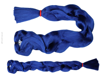 Włosy syntetyczne do warkoczyków - niebieskie blue ekstra długie duża paczka X-Pression